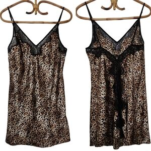 Victoria's Secret leopard and lace slip dress